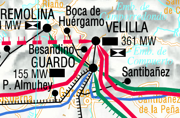 Mapa de la red de transporte de energía eléctrica española – La Cartoteca